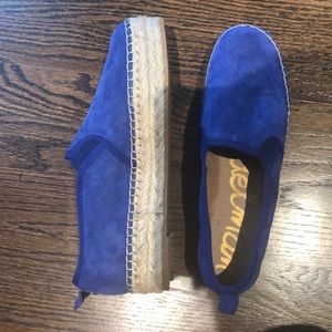 Sam Edelman blue suede espadrille